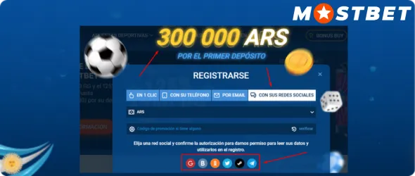 Registro mediante redes sociales